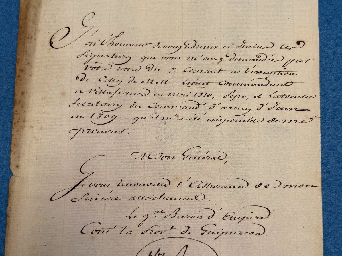Lettre  Du Général Baron De L 'empire Charles  Boyé  Guerre d'Espagne  1er Empire  1811 XIX ème-photo-5