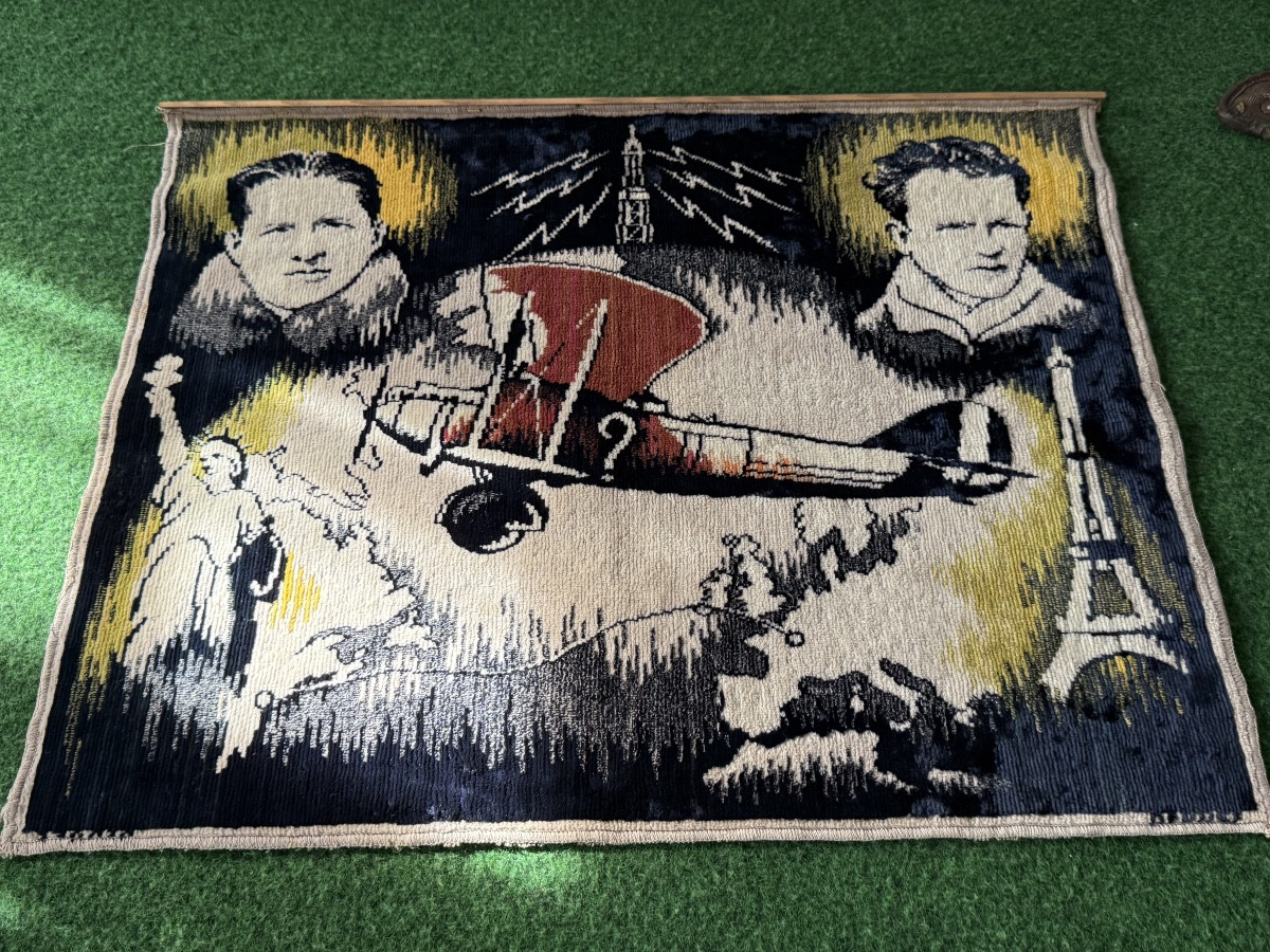 Aéronautique - Costes & Bellonte  Tapis De Jeux Mécanique    Taversée  Paris New York  1930