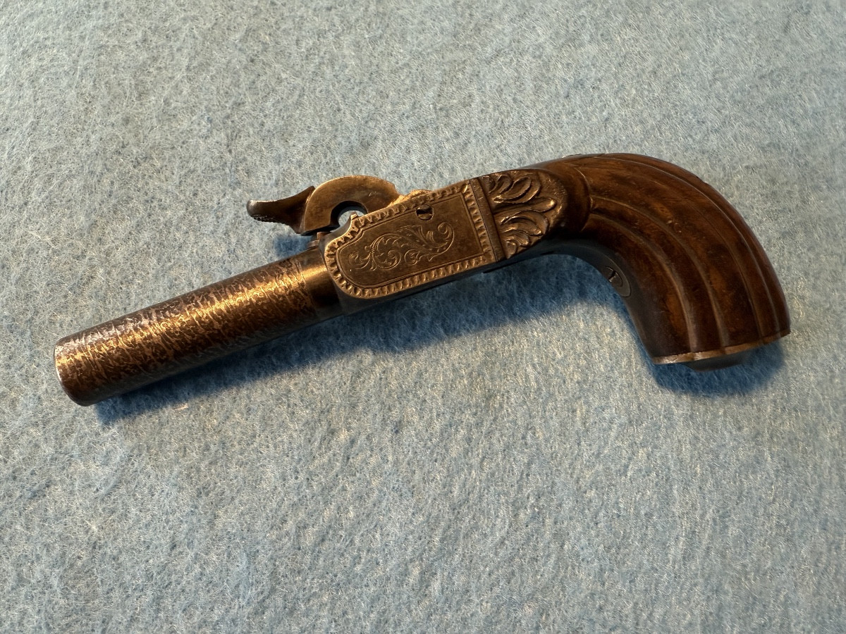 Pistolet  A  Coffre   A Balle   Forcée  A Chien Plat  19 ème -photo-2
