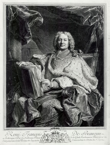  Gravure  René François De   Beauvau  Du Rivau  Archevèque  Duc  De  Narbonne  1727  18 ème -photo-6