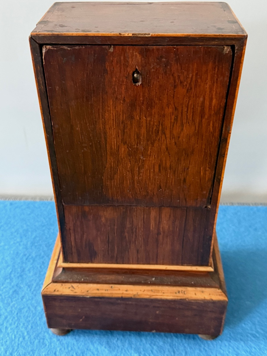 Borne Clock In Veneer And Wood Marquetry, Restoration Period, Early 19th Century  -photo-2