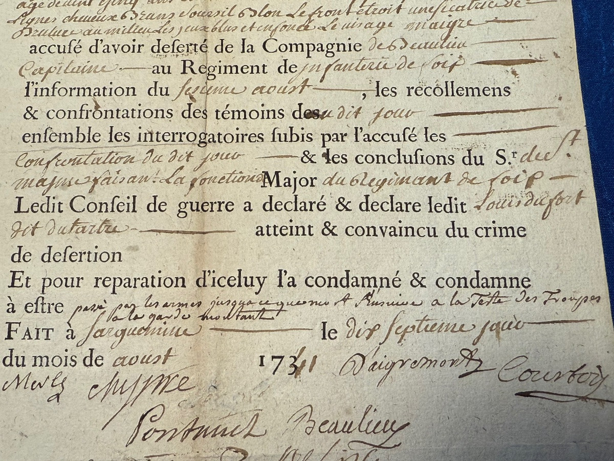 Death Sentence (shooting) Of A Deserting Soldier Of Beaulieu's Company In 1741 -photo-4