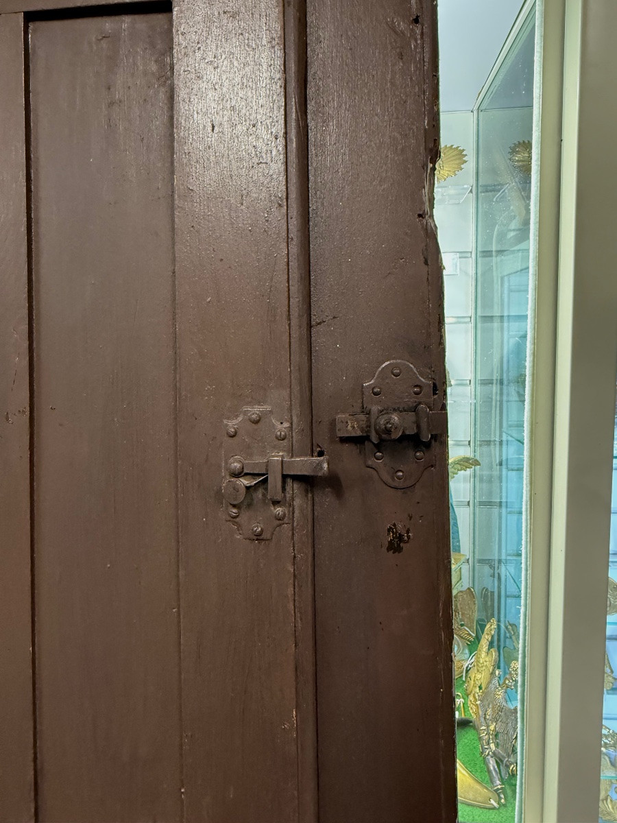 FENÊTRE  COMPLÈTE  AVEC SON VITRAIL AUX ARMOIRIES DE COMTE  D'ÈPOQUE  XVIII ÉME -photo-4