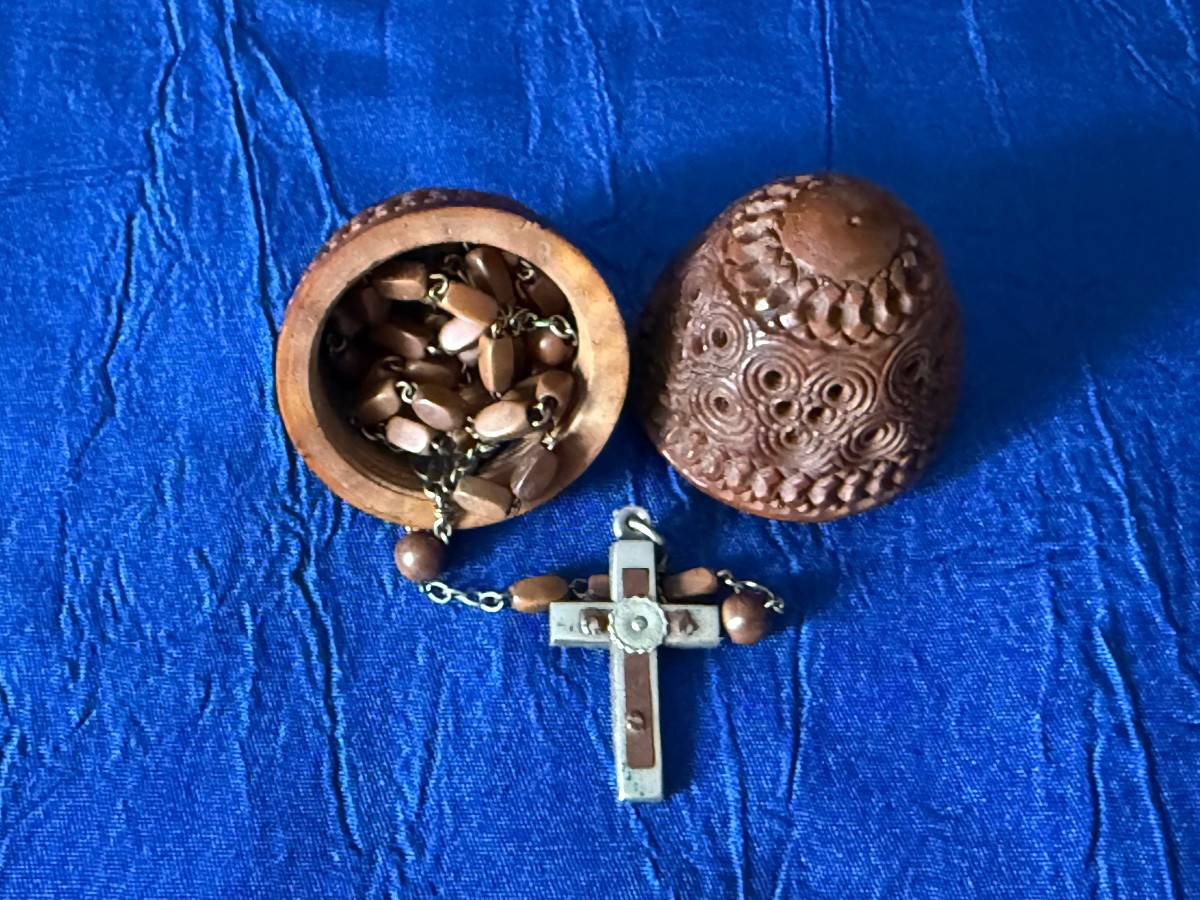 OEUF  EN COROZO  PORTE CHAPELET  XVIIII ÈME -photo-4
