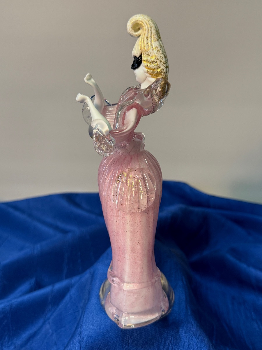 PERSONNAGE  EN VERRE DE MURANO CARNAVAL  DE VENISE  1955   20 ÈME SIÈCLE -photo-2