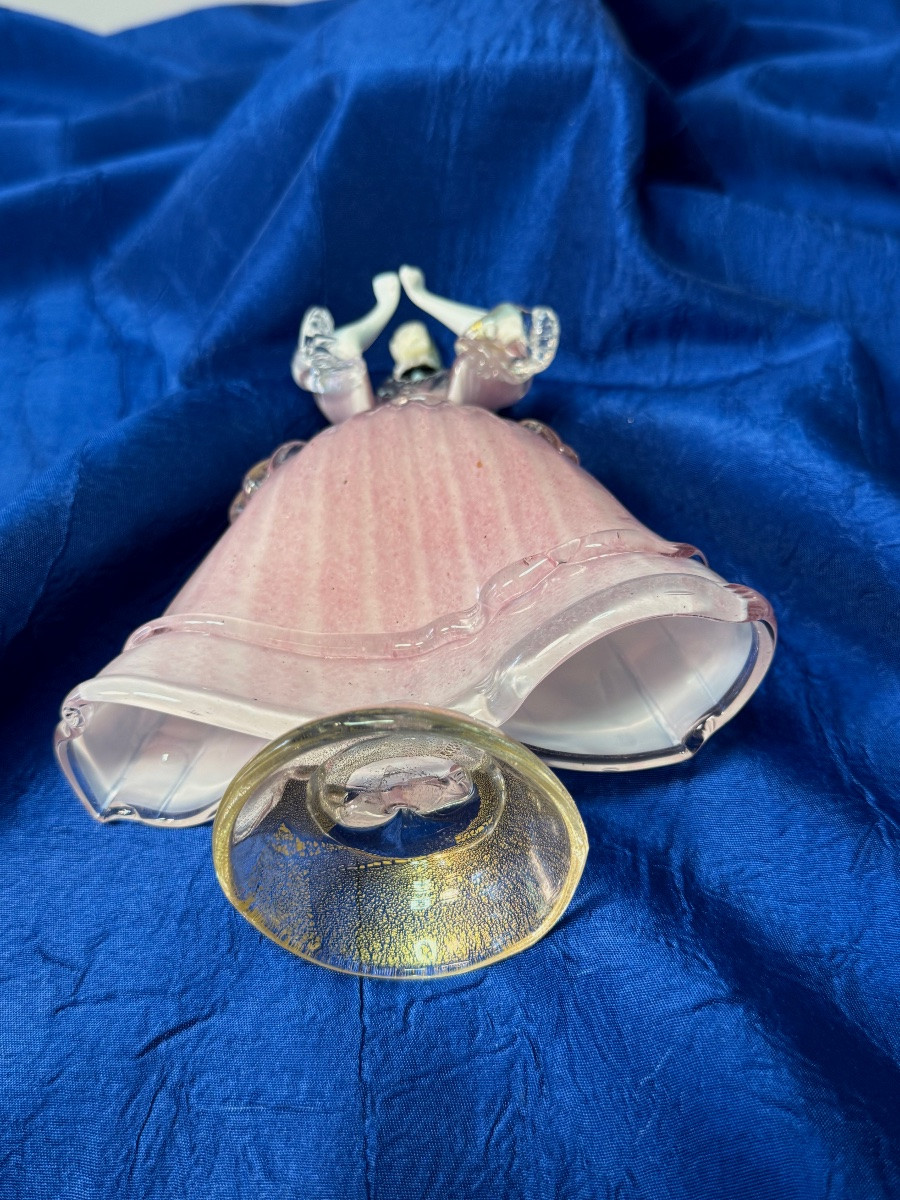 PERSONNAGE  EN VERRE DE MURANO CARNAVAL  DE VENISE  1955   20 ÈME SIÈCLE -photo-3