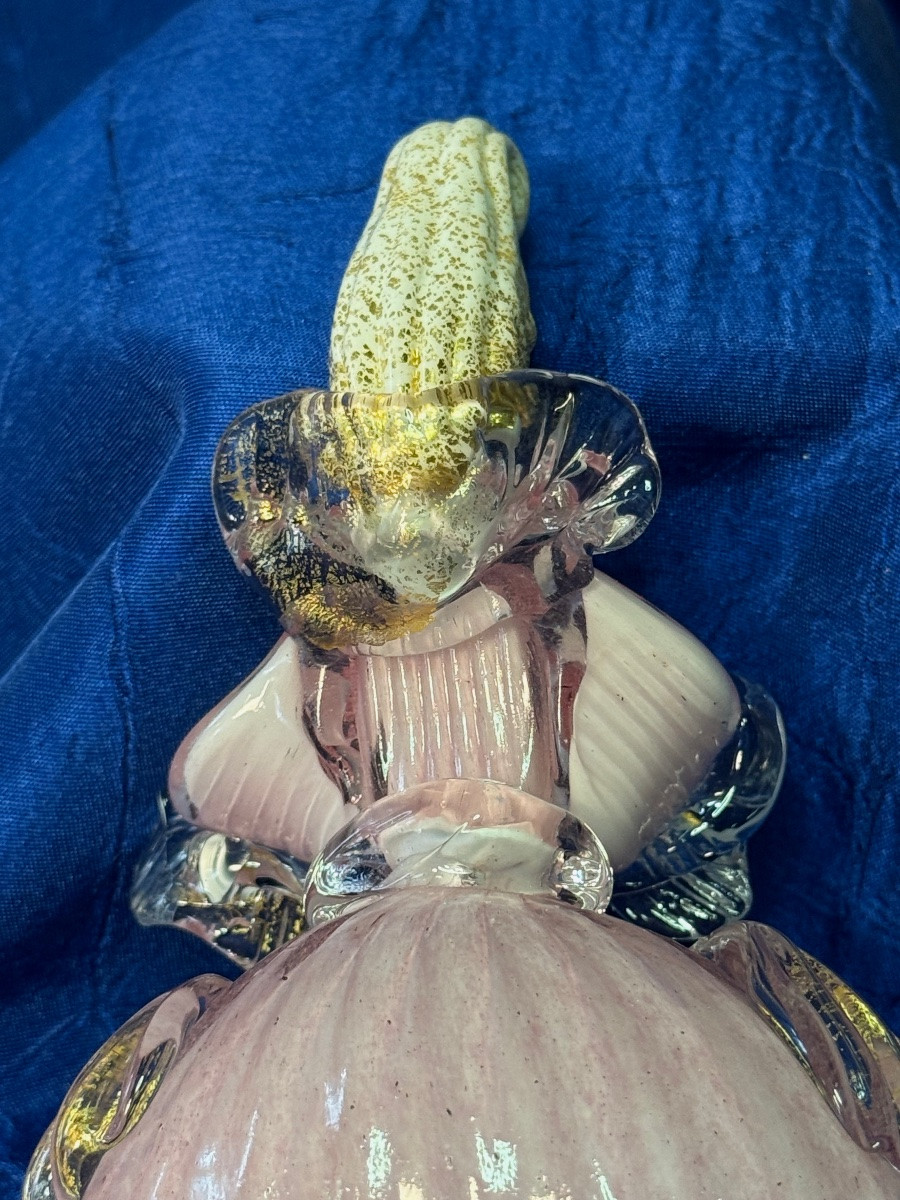 PERSONNAGE  EN VERRE DE MURANO CARNAVAL  DE VENISE  1955   20 ÈME SIÈCLE -photo-4