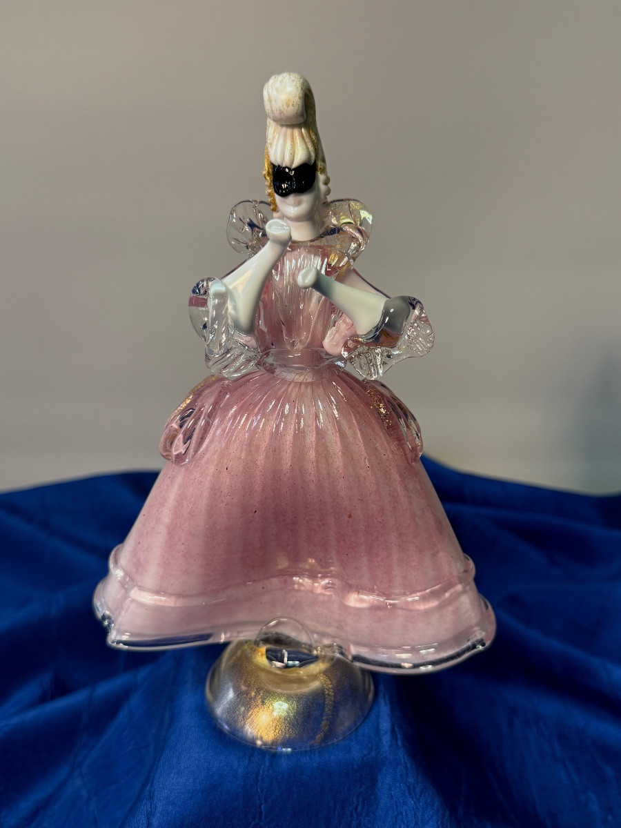 PERSONNAGE  EN VERRE DE MURANO CARNAVAL  DE VENISE  1955   20 ÈME SIÈCLE 
