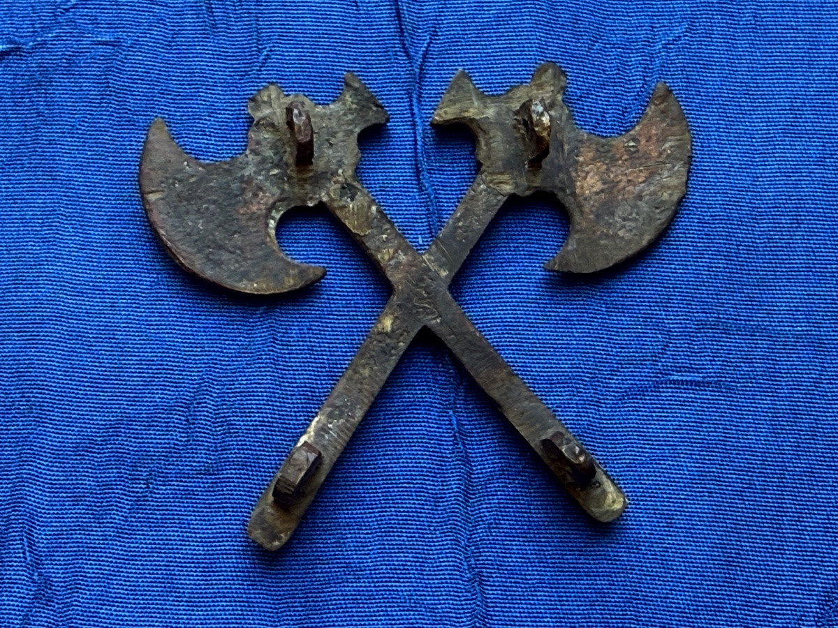 Crossed Axes Of Door Banderole Sapper Axe Imperial Guard 1st Empire  -photo-2