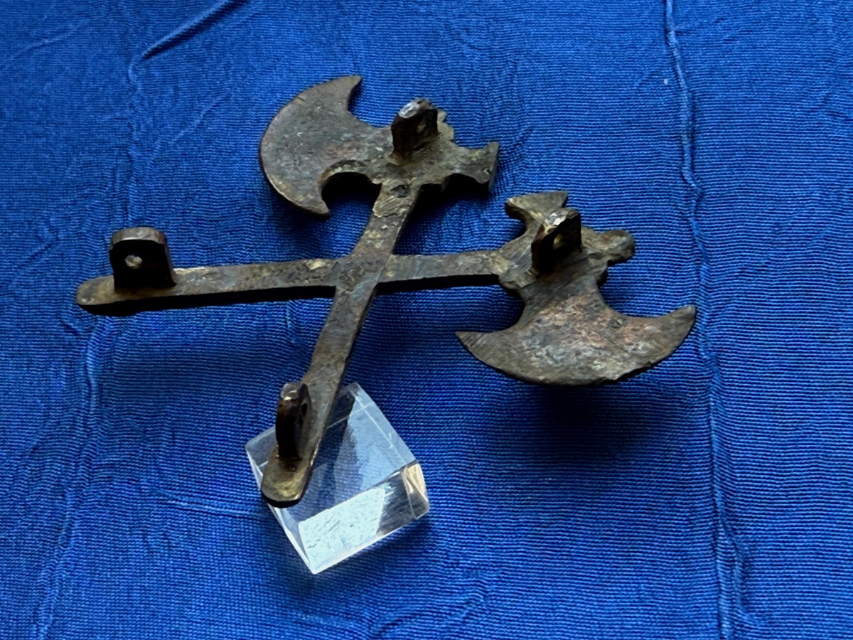 Crossed Axes Of Door Banderole Sapper Axe Imperial Guard 1st Empire  -photo-4