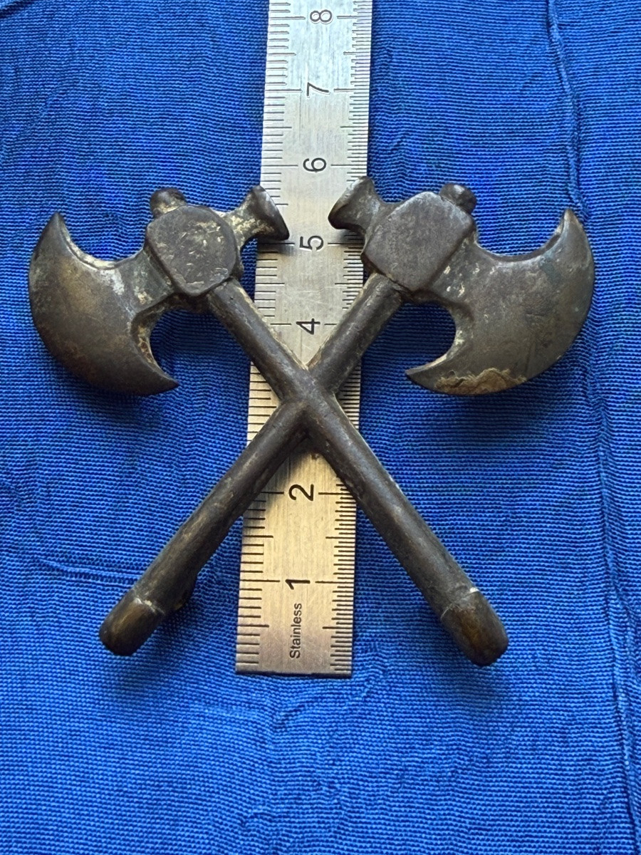 Crossed Axes Of Door Banderole Sapper Axe Imperial Guard 1st Empire  -photo-2