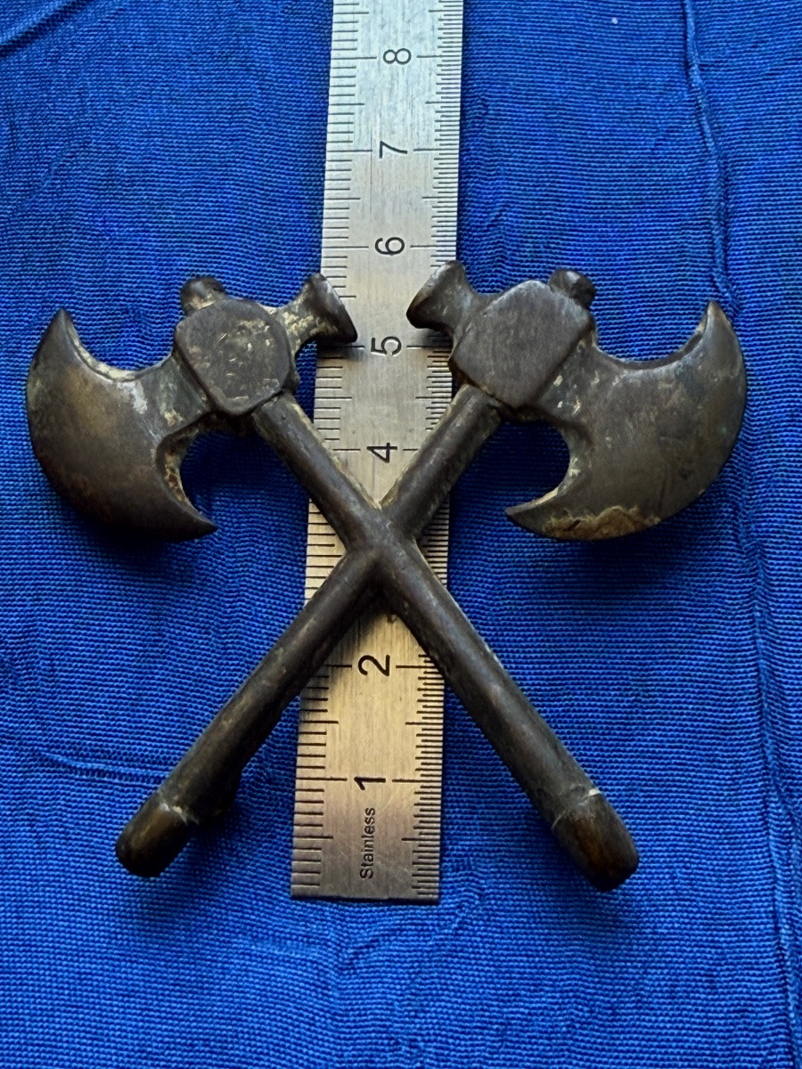 Crossed Axes Of Door Banderole Sapper Axe Imperial Guard 1st Empire  -photo-3