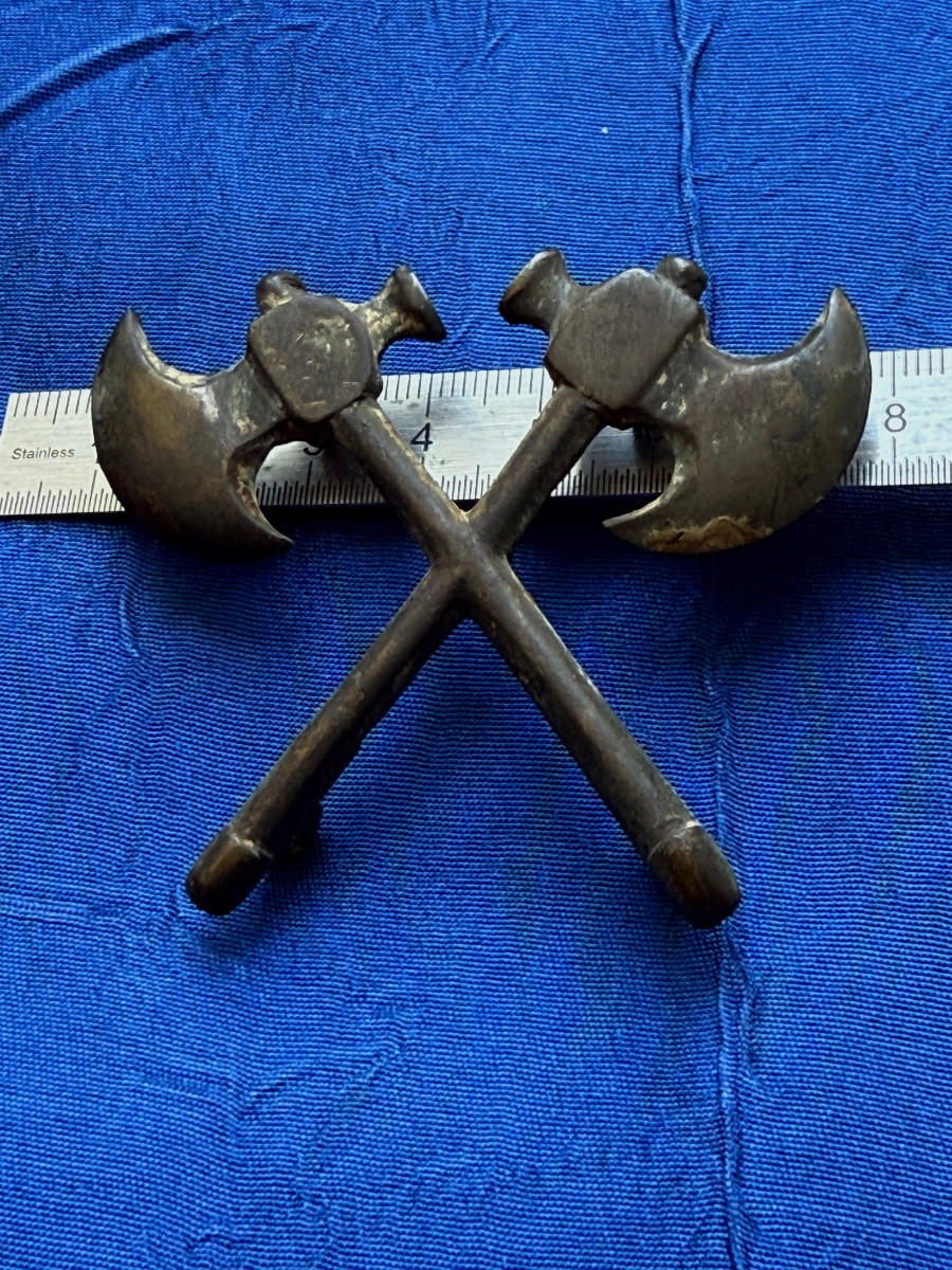 Crossed Axes Of Door Banderole Sapper Axe Imperial Guard 1st Empire  -photo-4