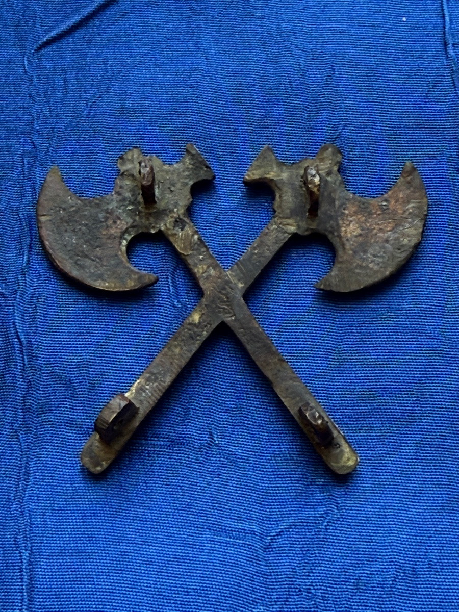 Crossed Axes Of Door Banderole Sapper Axe Imperial Guard 1st Empire  -photo-6