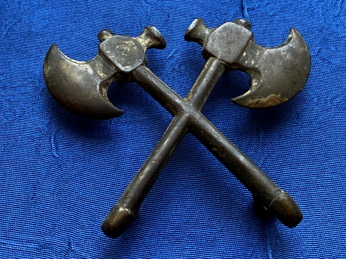 Crossed Axes Of Door Banderole Sapper Axe Imperial Guard 1st Empire  