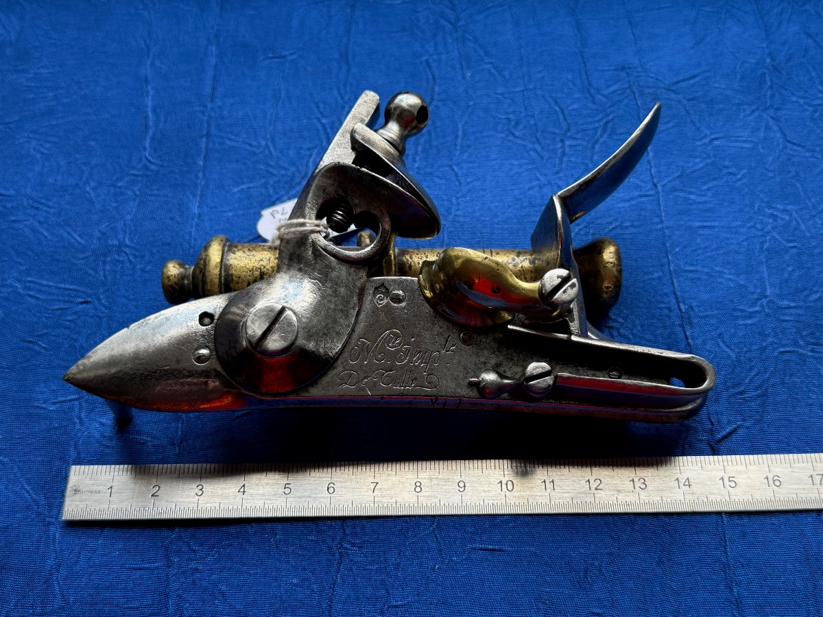 PLATINE DE MOUSQUETON DU MODÈLE 1777  ANIX  DE  LA MANUFACTURE  IMPÉRIALE  DE TULLE  19 ÈME -photo-2