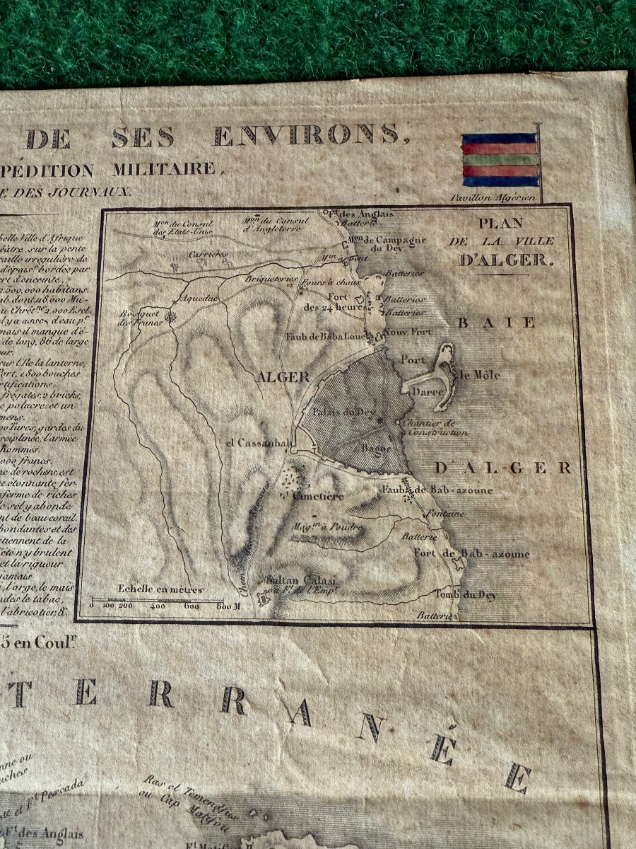 Map Of Algiers And Its Surrounding Areas Drawn Up For The 1830 Military Expedition-photo-1