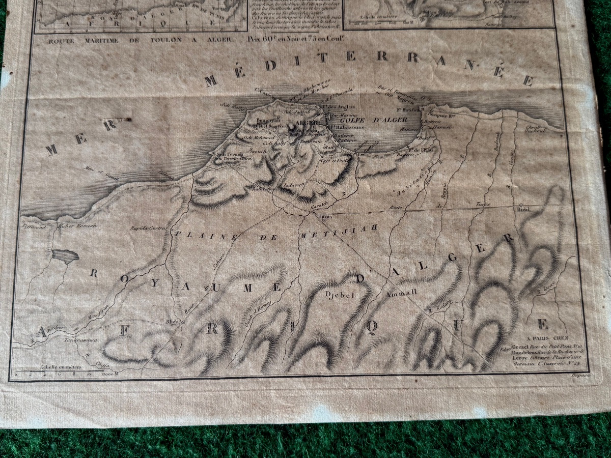 Map Of Algiers And Its Surrounding Areas Drawn Up For The 1830 Military Expedition-photo-2