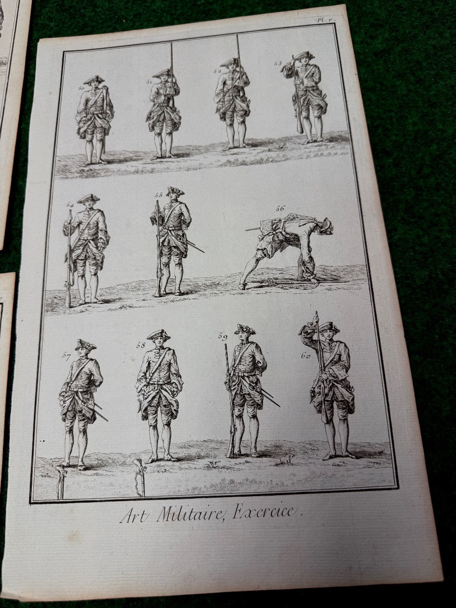 Military Art Plates From 1 To 5 Taken From The Diderot / d'Alembert Encyclopedia Paris 1751 -photo-2
