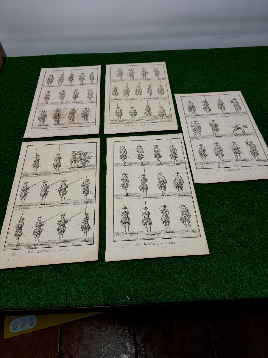 Military Art Plates From 1 To 5 Taken From The Diderot / d'Alembert Encyclopedia Paris 1751 