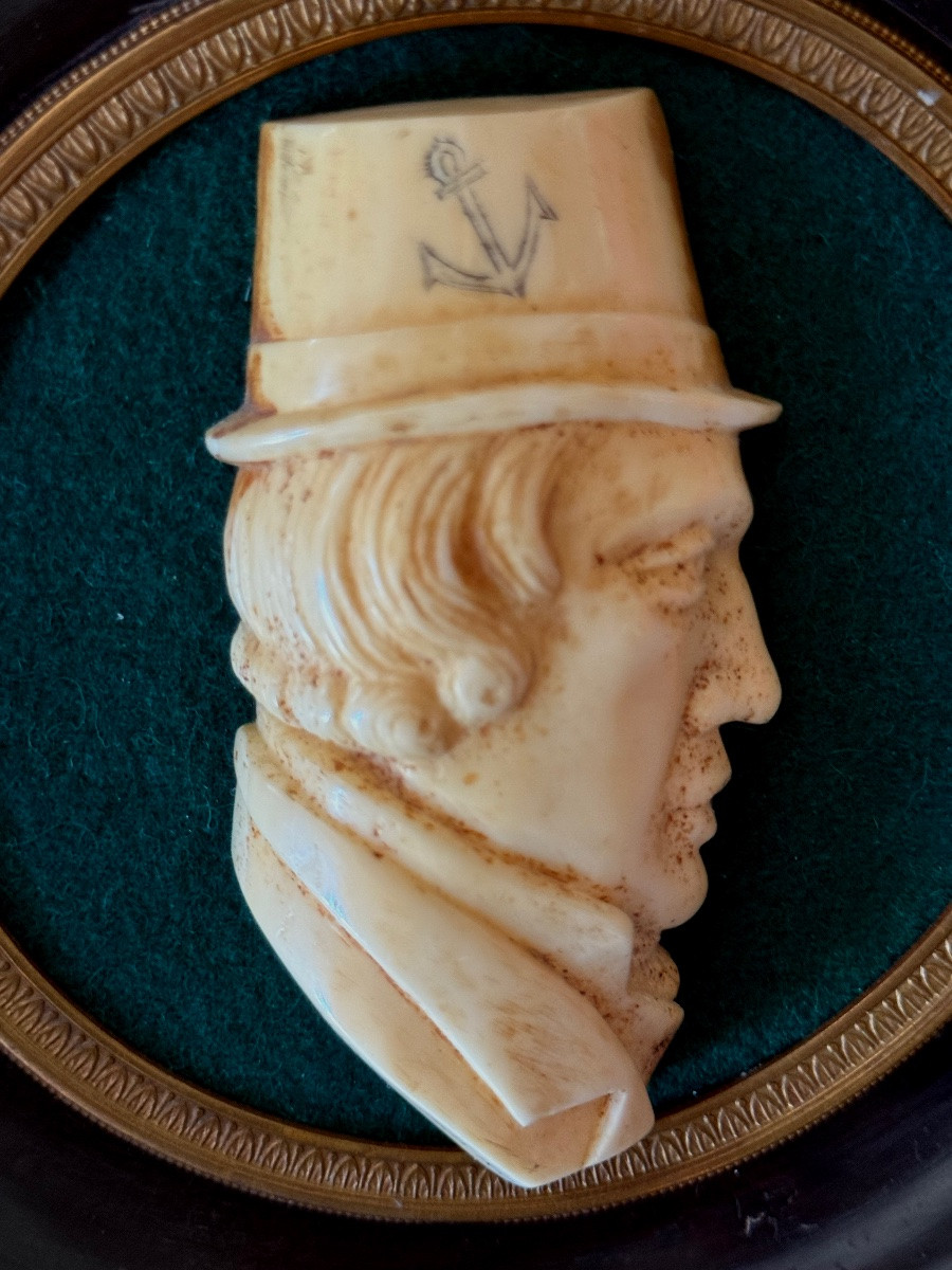 Flemish Ivory Profile Bust Portrait First Empire 1810-photo-4