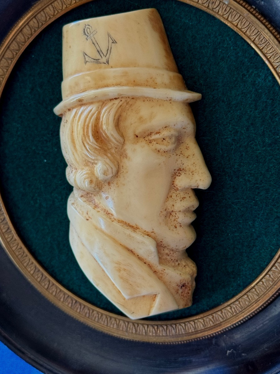 Flemish Ivory Profile Bust Portrait First Empire 1810-photo-6