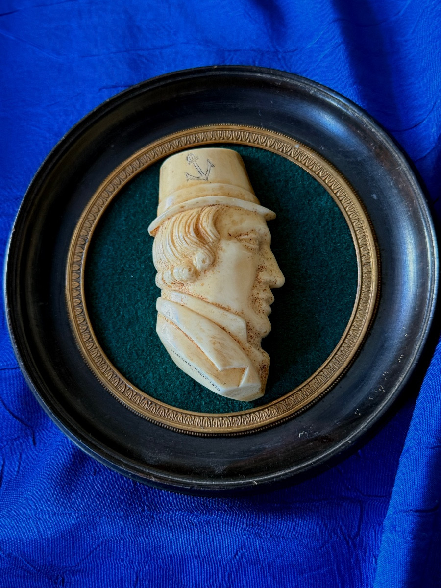 Flemish Ivory Profile Bust Portrait First Empire 1810