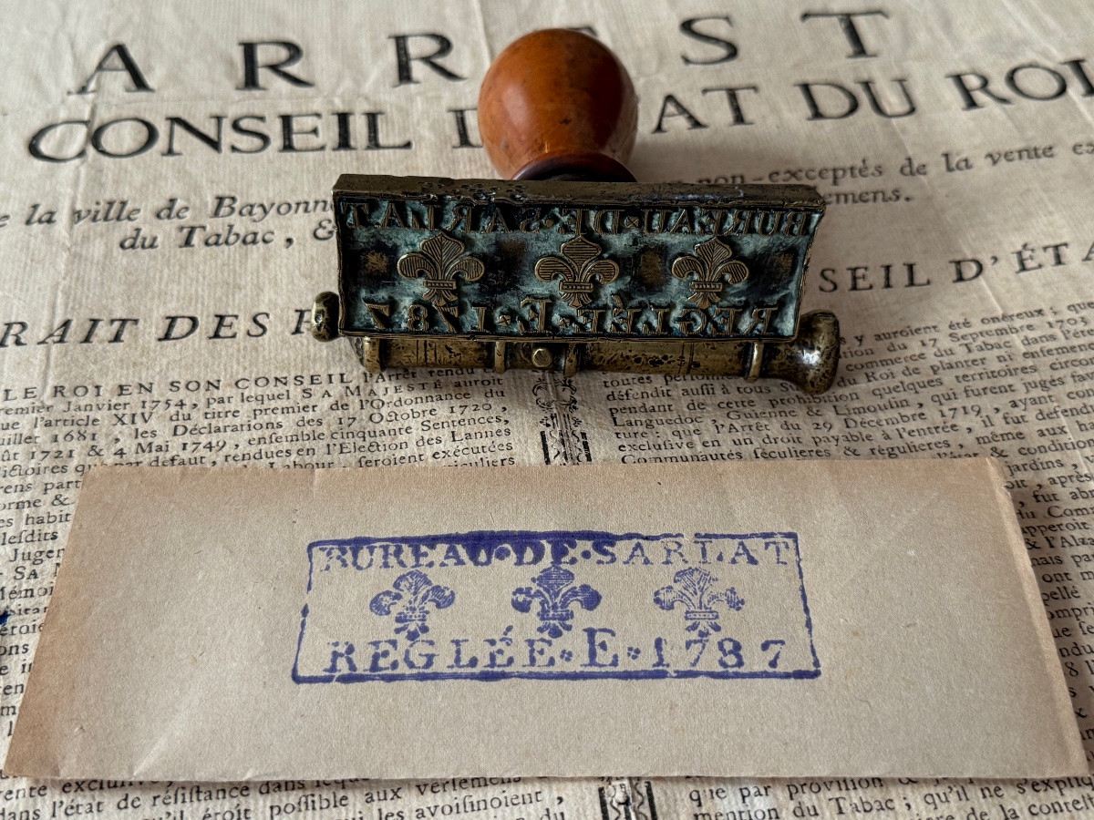 Sarlat Royal Stamp "farm" Of The King Toll Of The Ferry Or The Town Bridge 1787 18th -photo-2