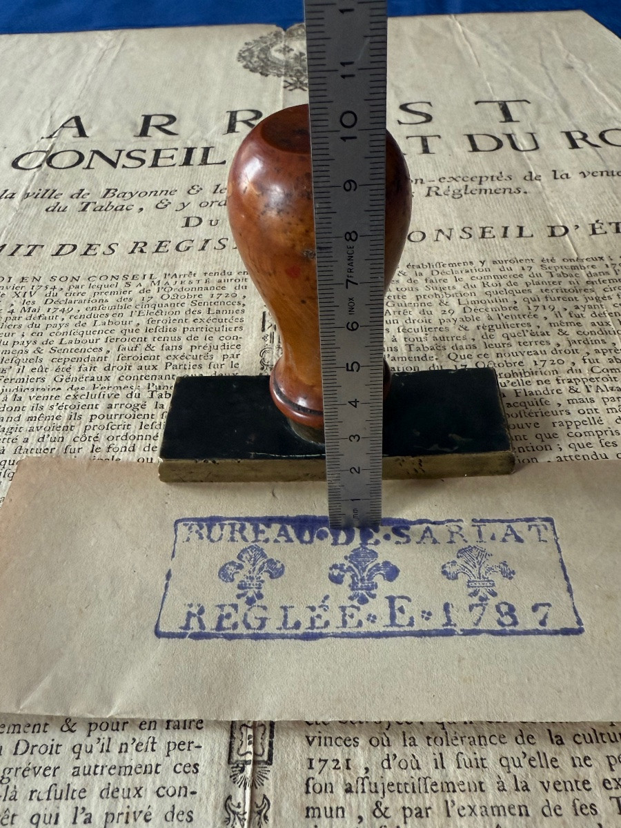 Sarlat Royal Stamp "farm" Of The King Toll Of The Ferry Or The Town Bridge 1787 18th -photo-6