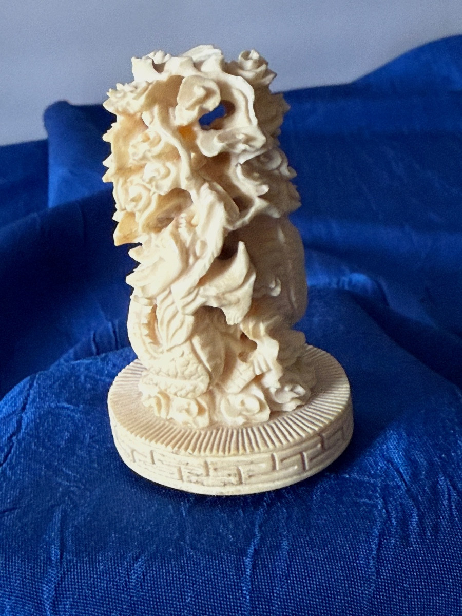 SCEAU  AU DRAGON  EN IVOIRE "  INDOCHINE   "   19 ÈME 