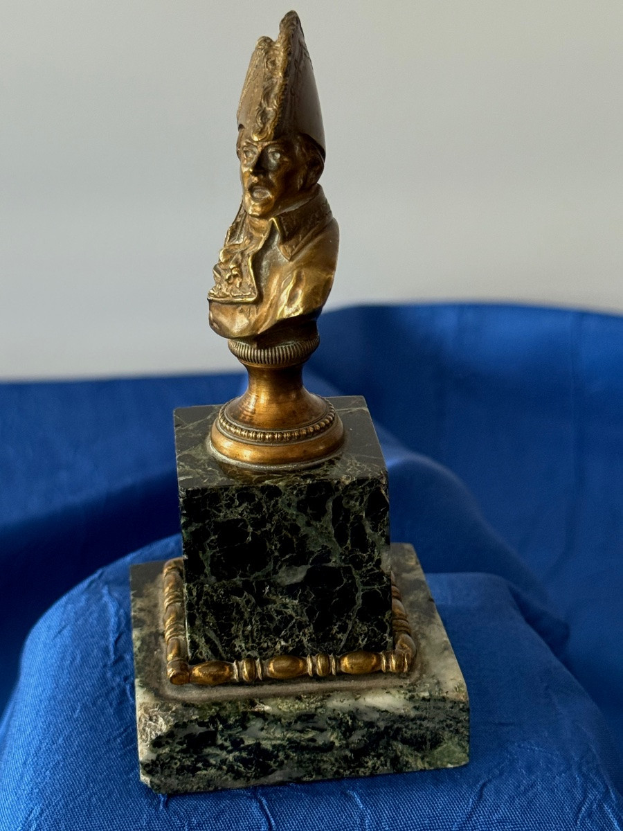 BUSTE DU  GÉNÉRAL  CAMBRONNE   BRONZE  PATINÉ  D'ÉPOQUE 19 ÈME -photo-2