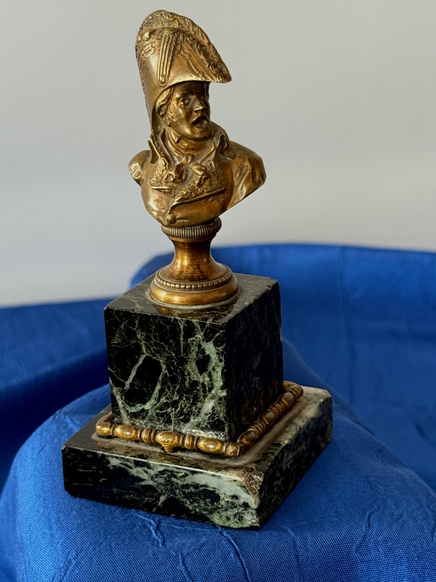 BUSTE DU  GÉNÉRAL  CAMBRONNE   BRONZE  PATINÉ  D'ÉPOQUE 19 ÈME 