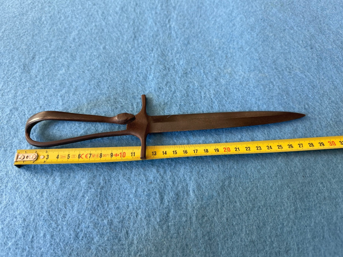 Snake Head Skeleton Dagger Trench Cleaner By Caux At Hesdin 1914/1918 -photo-7