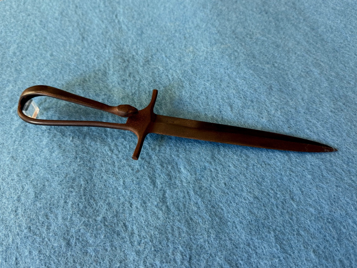 Snake Head Skeleton Dagger Trench Cleaner By Caux At Hesdin 1914/1918 