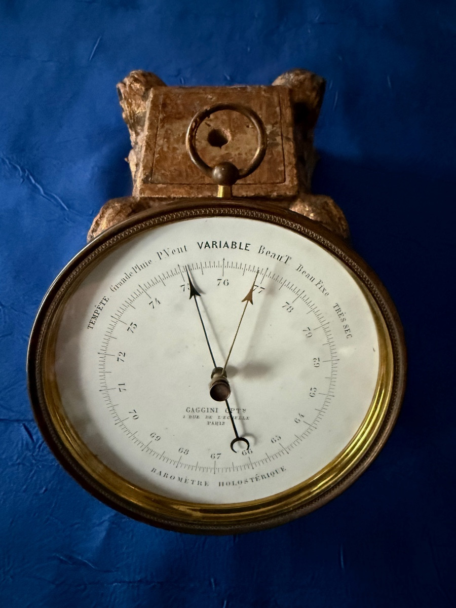 ANCIEN BAROMÈTRE HOLOSTÉRIQUE  GAGGINI  PARIS  20 ÈME 