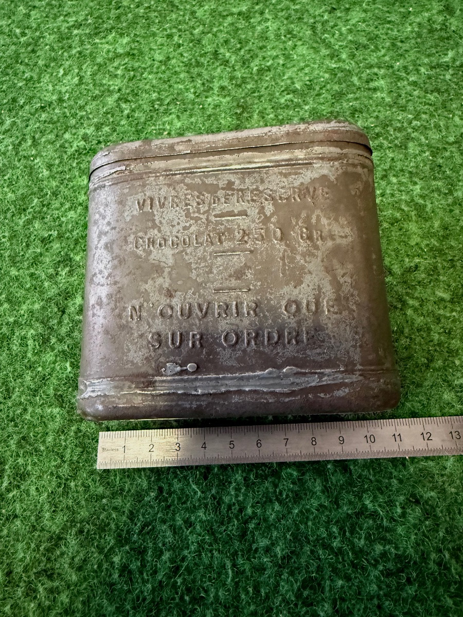 Metal Box For Food Reserve Combat Ration Chocolate War Of 1914/1918 -photo-2