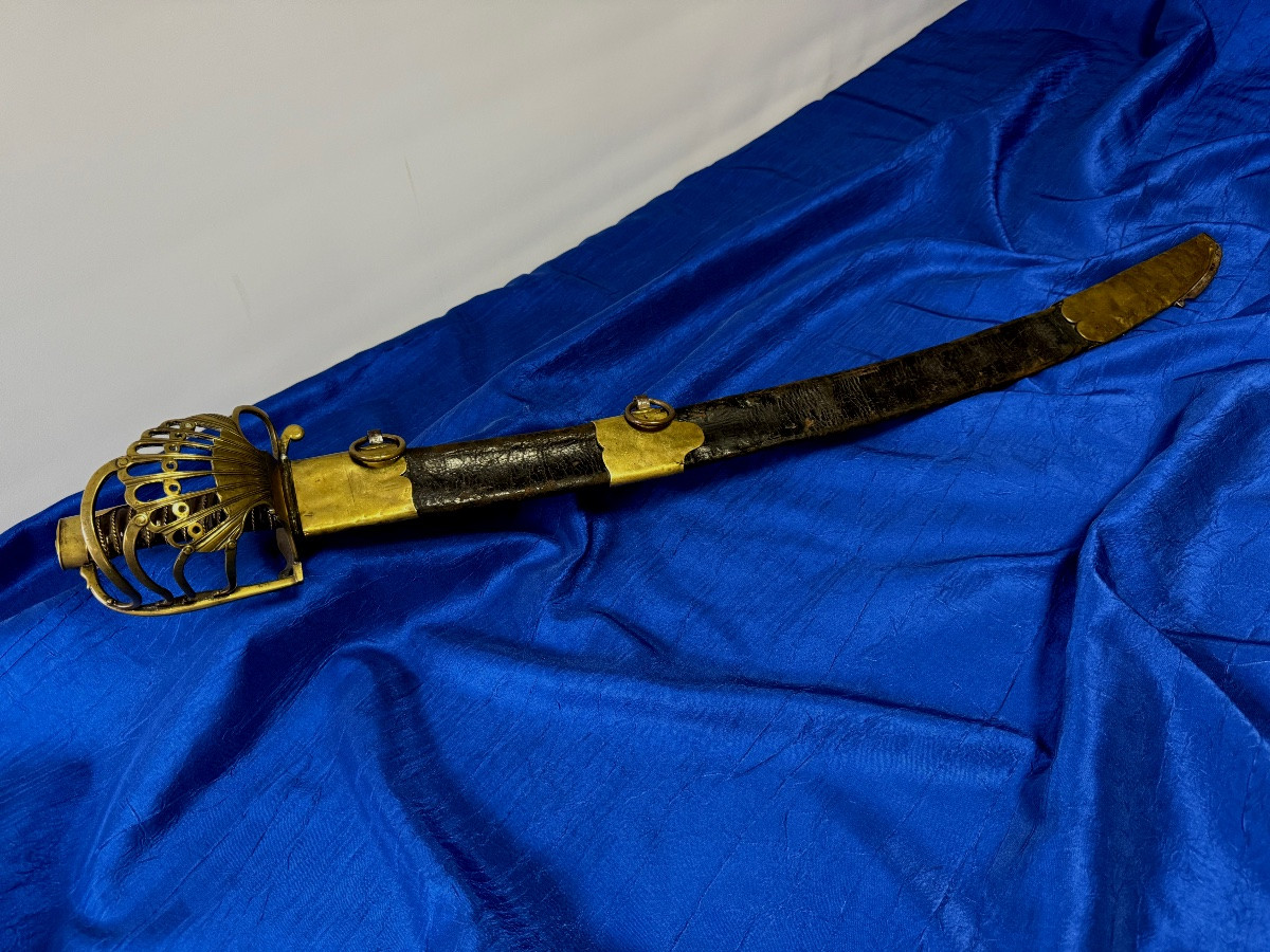 SABRE A GARDE DE  BATAILLE  D'OFFICIER DE  DRAGONS, ANCIENNE MONARCHIE RÉVOLUTION  1ER EMPIRE  -photo-2
