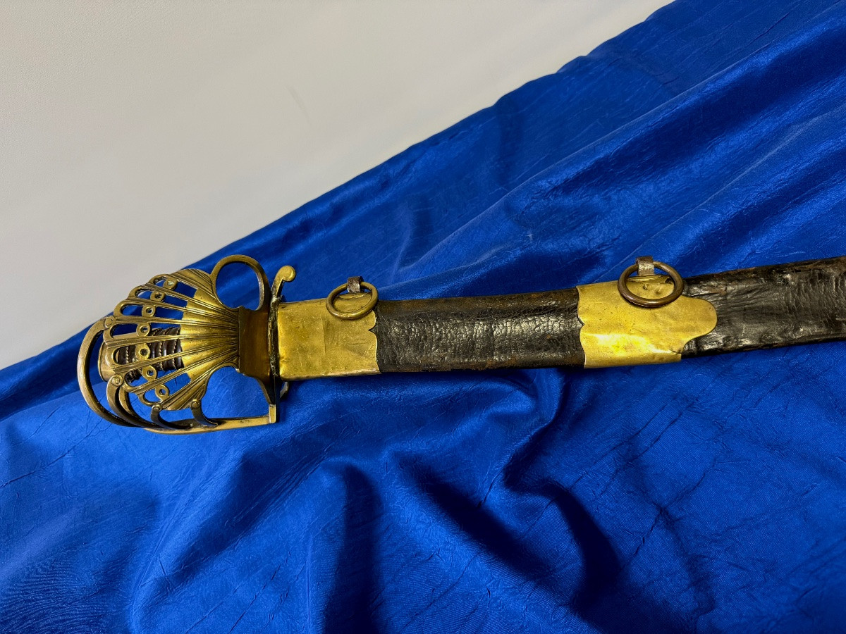SABRE A GARDE DE  BATAILLE  D'OFFICIER DE  DRAGONS, ANCIENNE MONARCHIE RÉVOLUTION  1ER EMPIRE  -photo-3