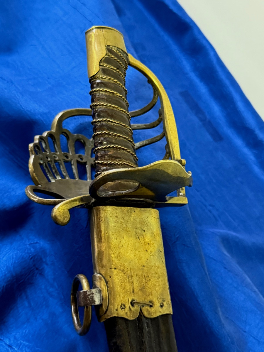 SABRE A GARDE DE  BATAILLE  D'OFFICIER DE  DRAGONS, ANCIENNE MONARCHIE RÉVOLUTION  1ER EMPIRE  -photo-2