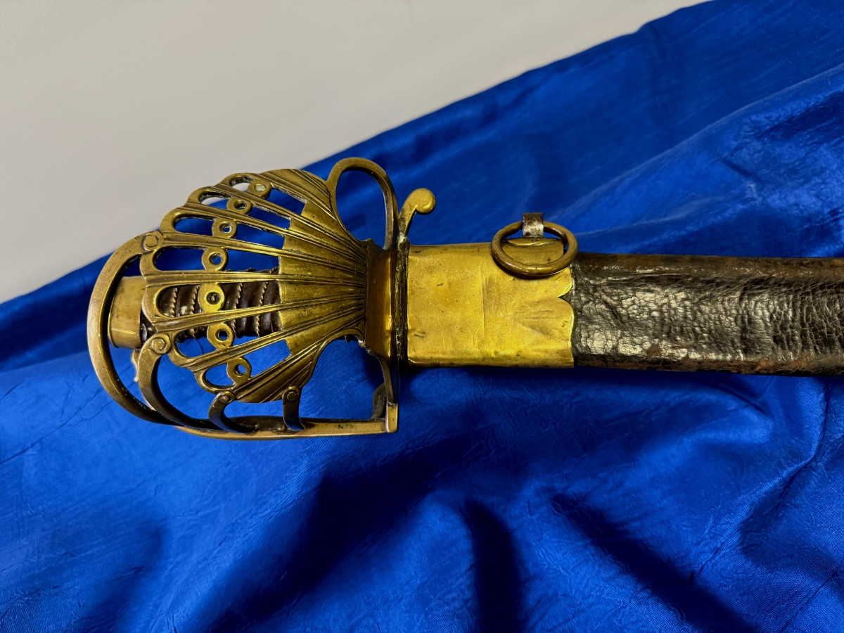 SABRE A GARDE DE  BATAILLE  D'OFFICIER DE  DRAGONS, ANCIENNE MONARCHIE RÉVOLUTION  1ER EMPIRE  