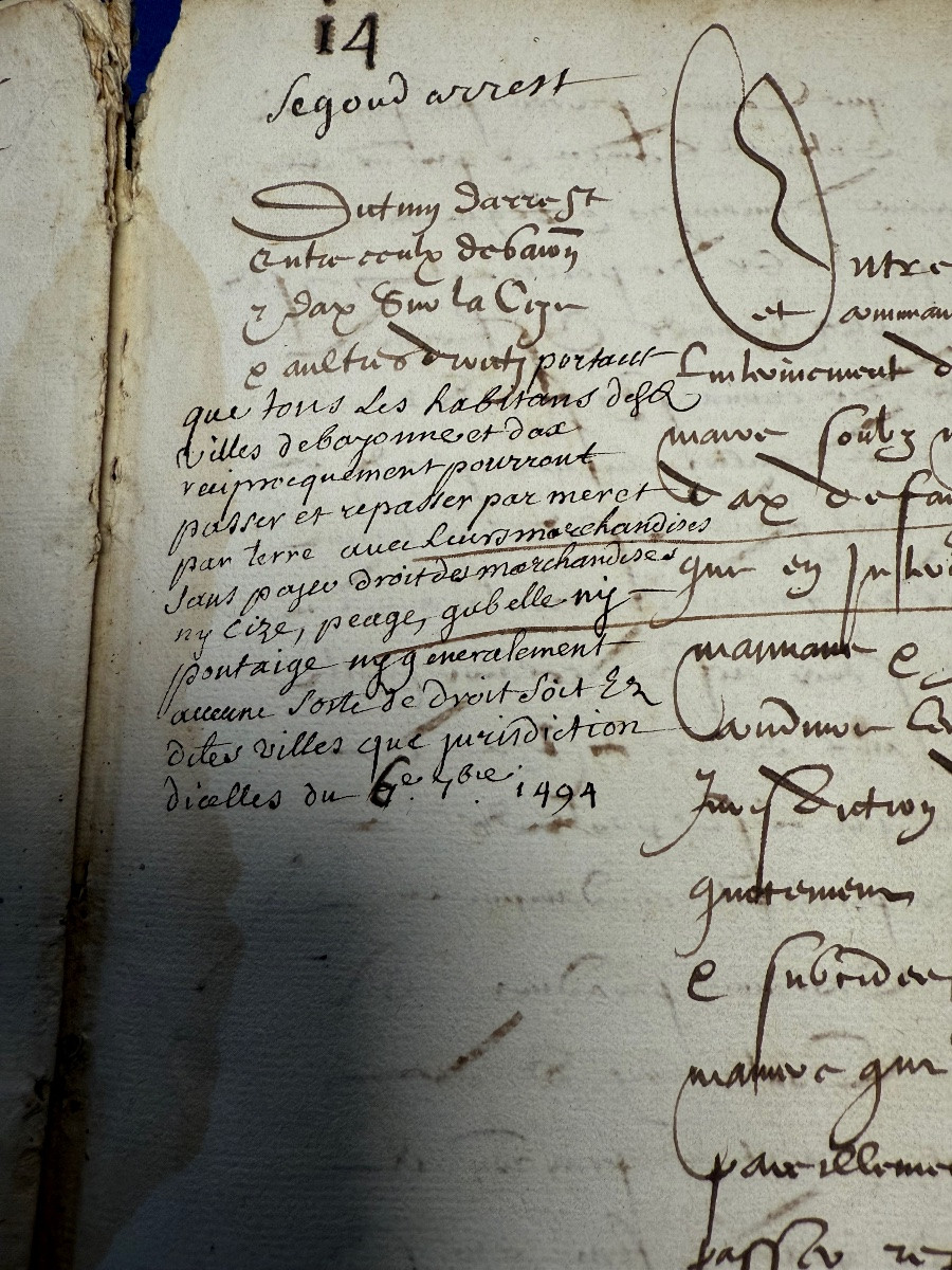  Basque Country Register Of Orders Of The Cities Of Bayonne, St Esprit, Dax, Etc. 1541 16th Century -photo-3
