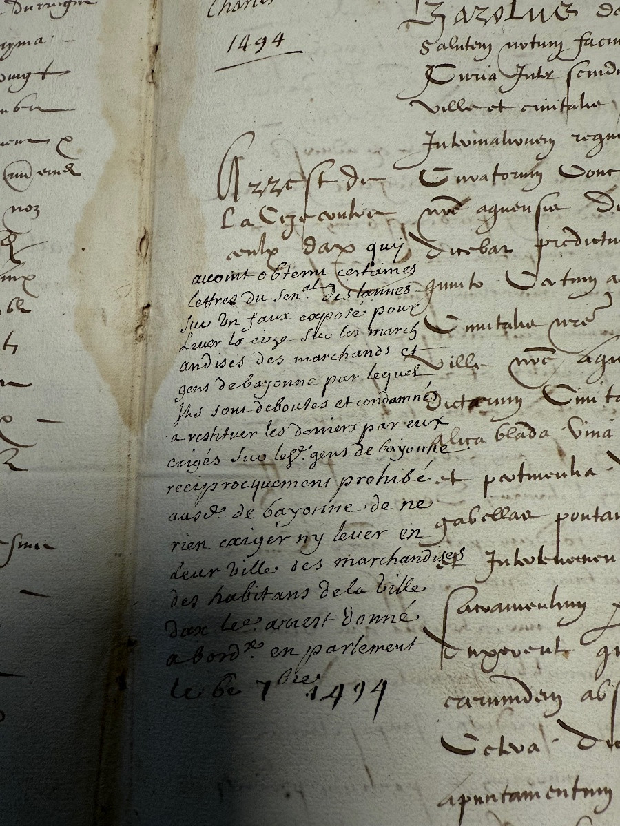  Basque Country Register Of Orders Of The Cities Of Bayonne, St Esprit, Dax, Etc. 1541 16th Century -photo-6