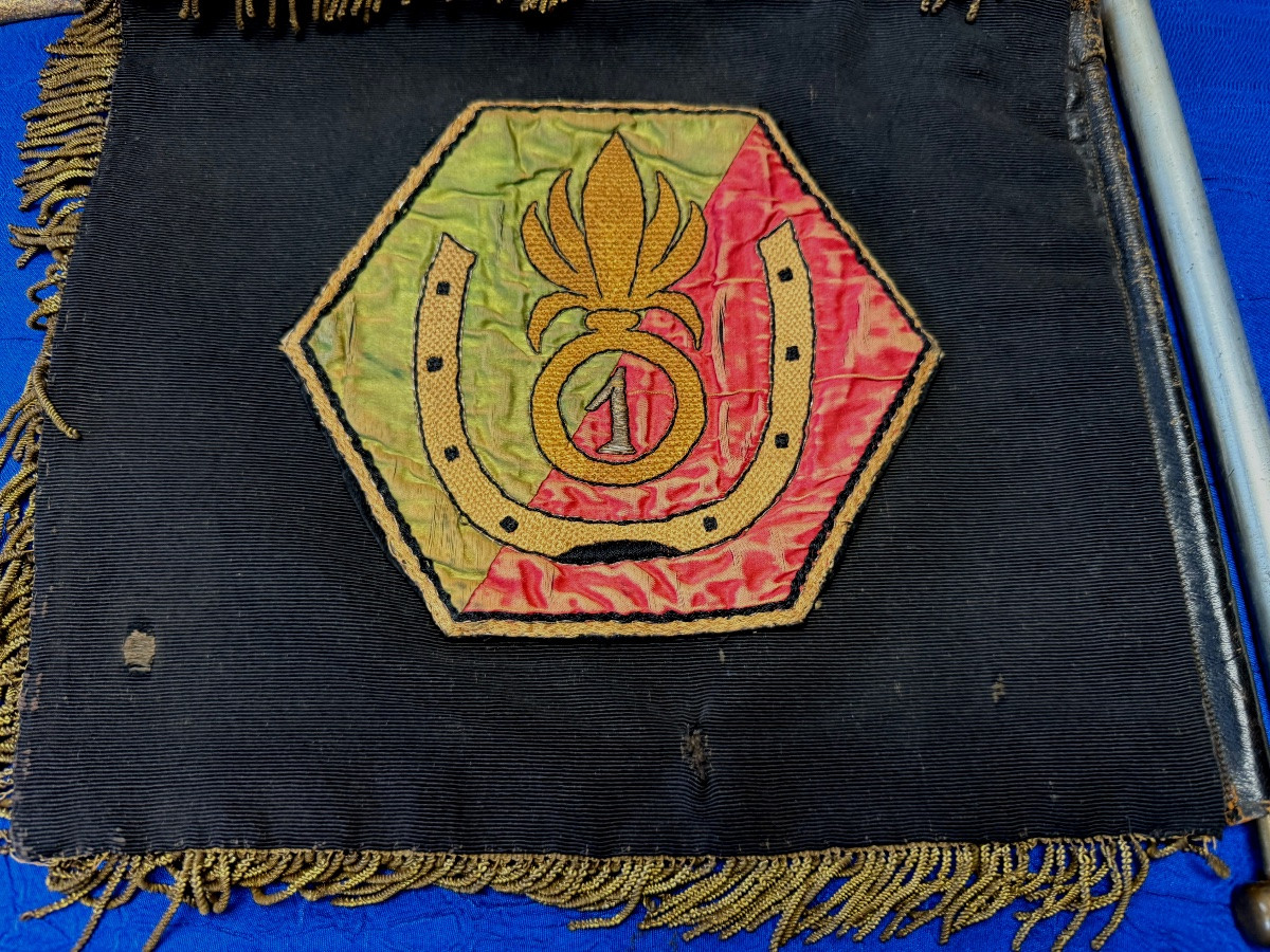 LÉGION ÉTRANGÈRE  RARE FANION DE LA 1ERE  COMPAGNIE SAHARIENNE  PORTÉE 1940  W W 2 -photo-7