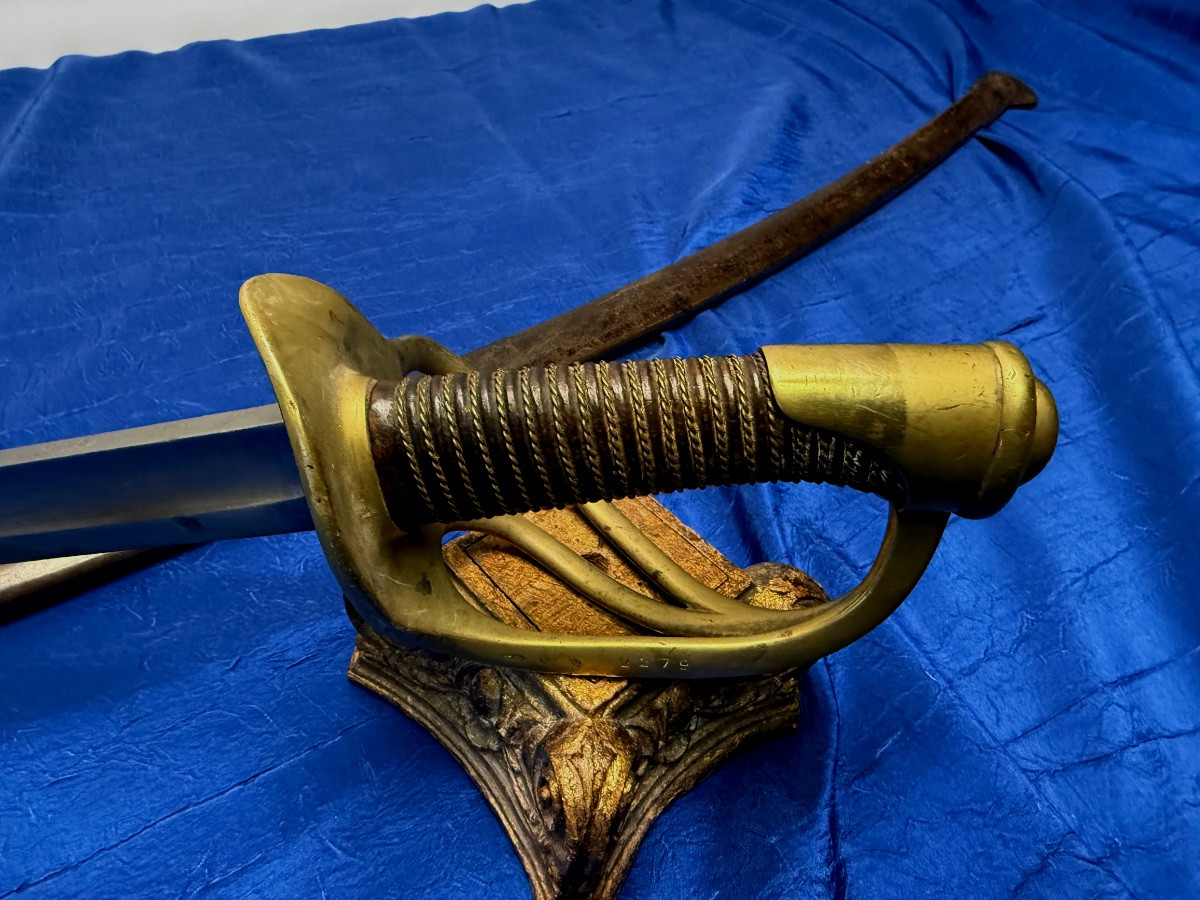 SABRE TROUPE DE CAVALERIE  MODÈLE 1822  MODIFIÉ 1882 FABIQUÉ EN 1876  CHATELLERAULT   19 ÈME -photo-5