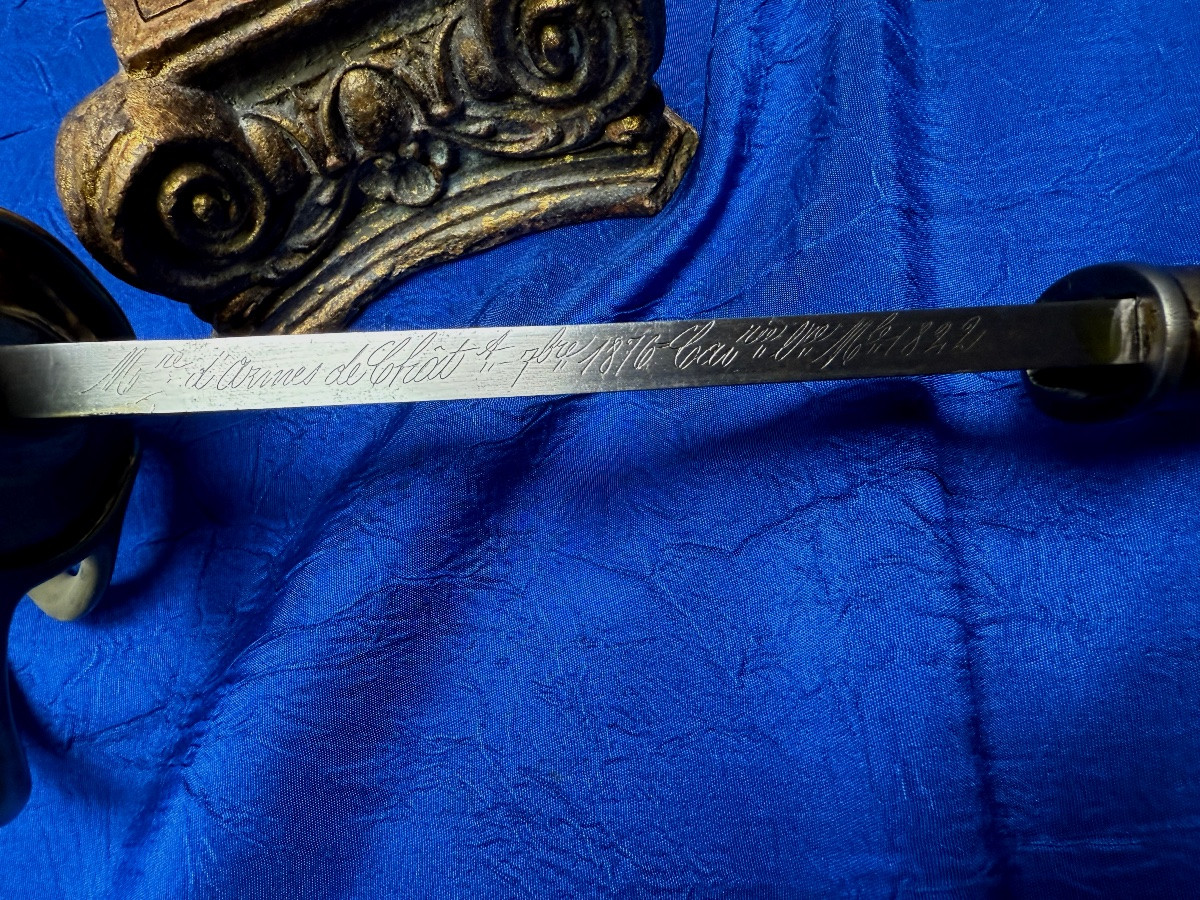 SABRE TROUPE DE CAVALERIE  MODÈLE 1822  MODIFIÉ 1882 FABIQUÉ EN 1876  CHATELLERAULT   19 ÈME -photo-6