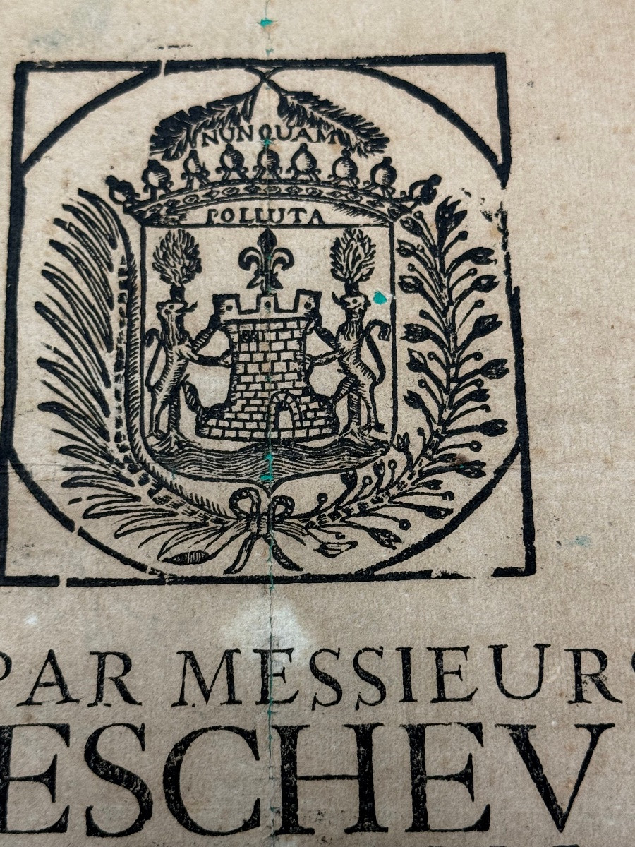 Placard/poster From 1689: Repair Of The Gates Of The City Of Bayonne, 17th-century Estimate -photo-3