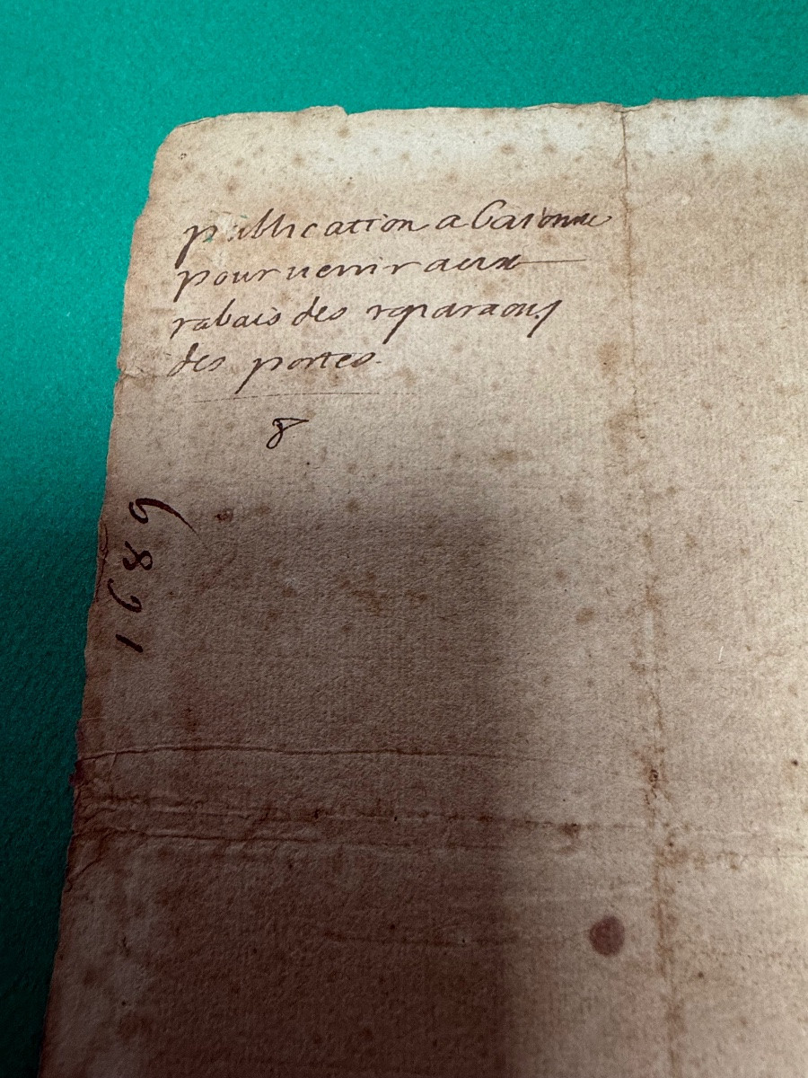 Placard/poster From 1689: Repair Of The Gates Of The City Of Bayonne, 17th-century Estimate -photo-7