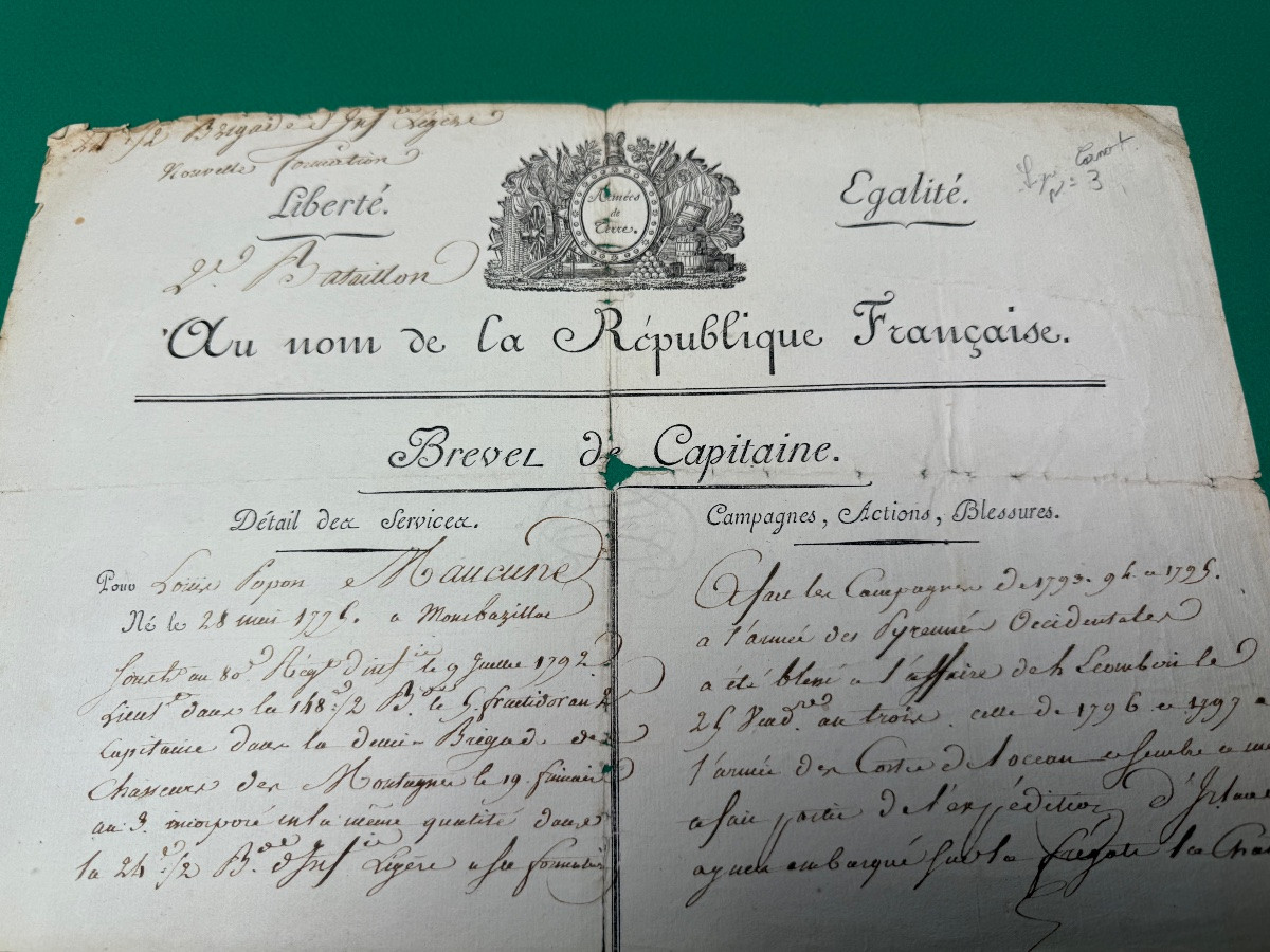 Captain's Commission Issued By Lazare Carnot, President Of The Executive Directory Of Year 5-photo-2