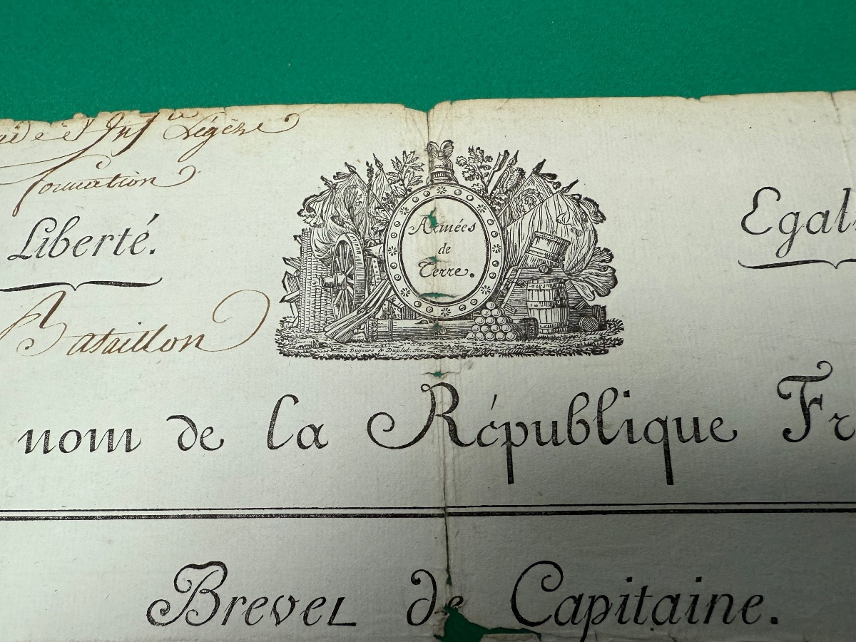 Captain's Commission Issued By Lazare Carnot, President Of The Executive Directory Of Year 5-photo-3