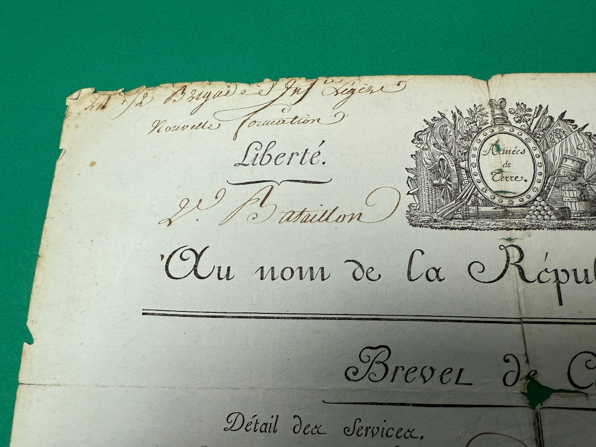 Captain's Commission Issued By Lazare Carnot, President Of The Executive Directory Of Year 5-photo-4